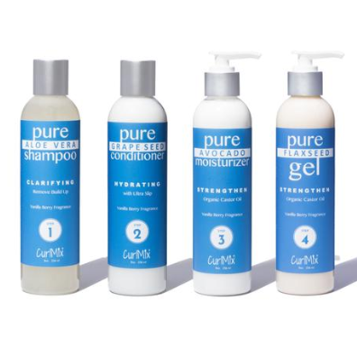 Vanilla Berry Wash + Go System with Organic Castor Oil for Strengthening Hair (Step 1 - 4)